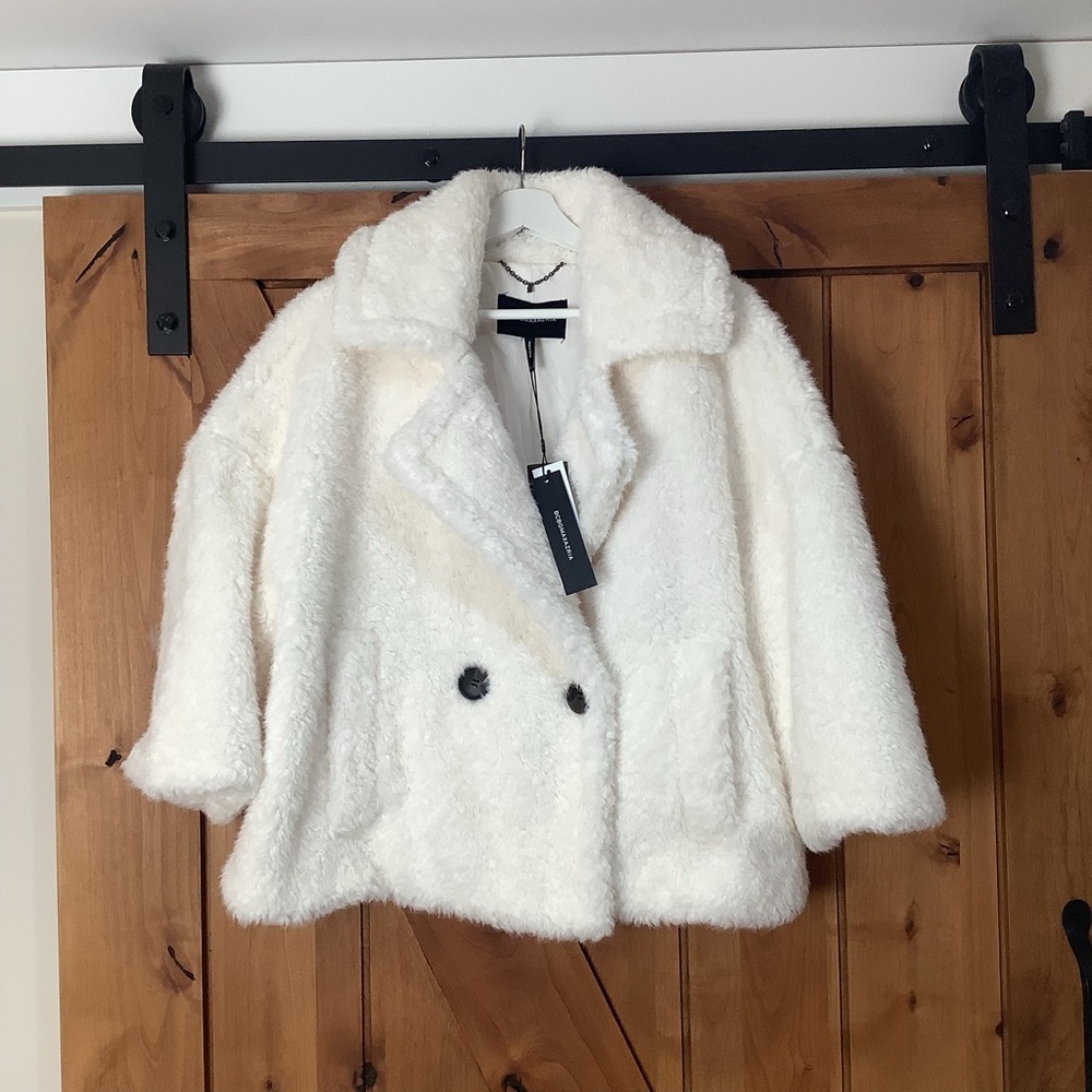 NWT BCBG Maxazria Faux Fur Coat